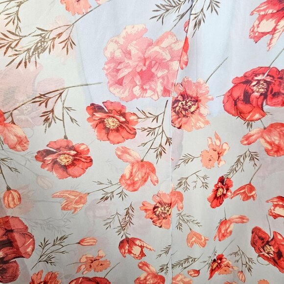 Charlotte Russe Womens Med Floral Maxi Dress Wrap Detail Flutter Sleeves Flowy - Picture 8 of 10